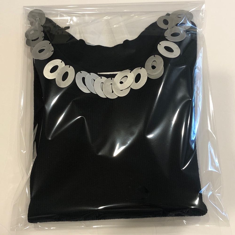 Vintage DG2 by Diane Gilman Sweater |Metal Embellished Neckline| Black Medium - Picture 8 of 9